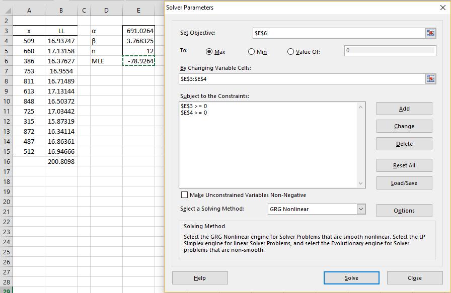 weibull in excel example